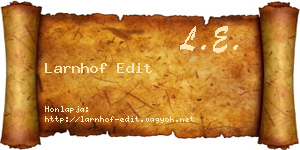 Larnhof Edit névjegykártya